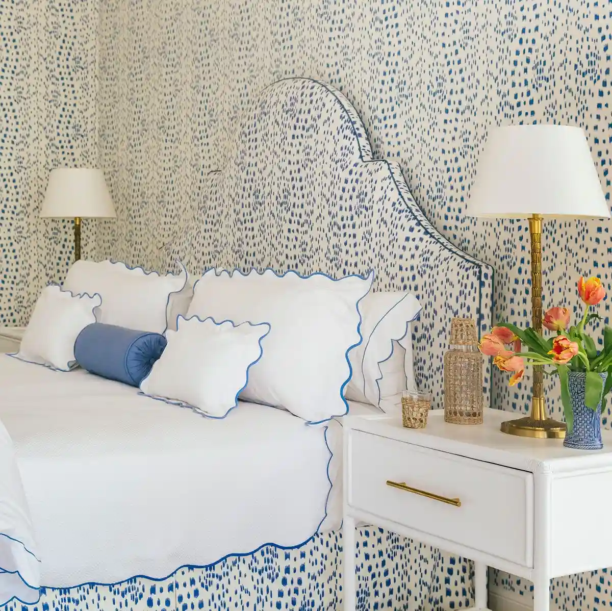 Silk wallpaper installation in luxury estate